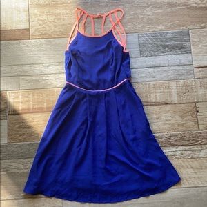 Royal blue dress with intricate back